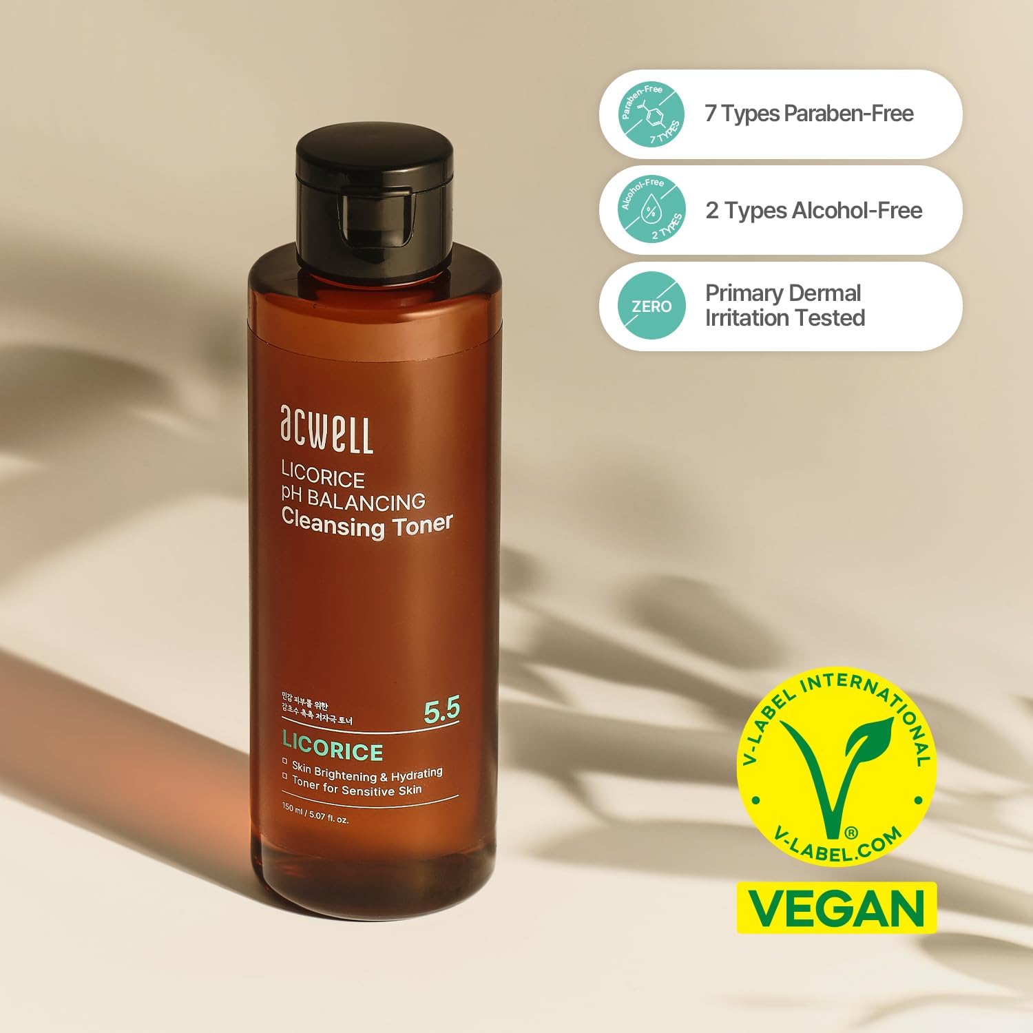 acwell licorice pH balancing cleansing toner 5.1 fl.oz. - ph5.5 hydrating makeup cleansing astringent for sensitive skin