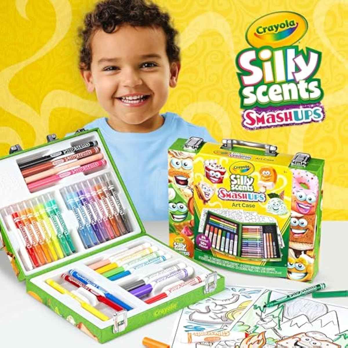 Crayola Silly Scents Mini Inspiration Art Case, Scented Crayons & Markers Set, Art Kit for Kids, Easter Basket Essentials, Coloring Supplies, Travel Gifts for Kids, Ages 4+