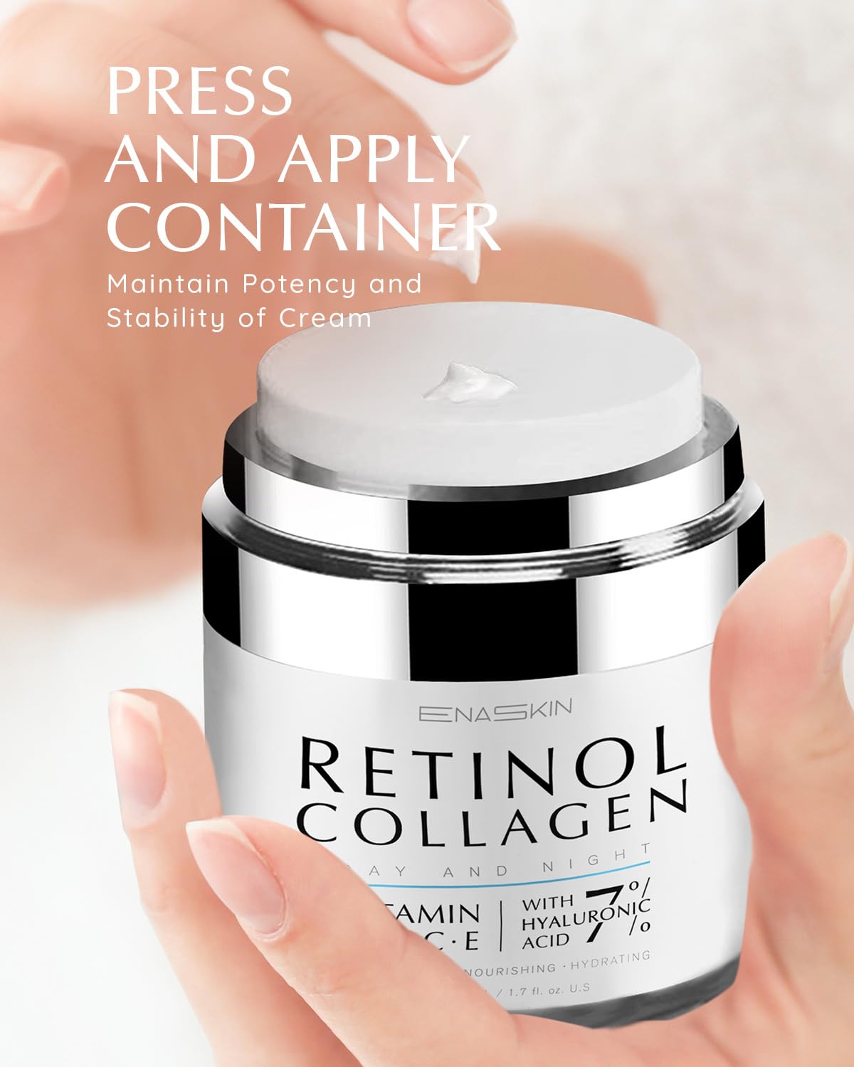 Enaskin Retinol 1.7 Fl Oz Face Neck Collagen Cream For Tightening Skin Anti Aging