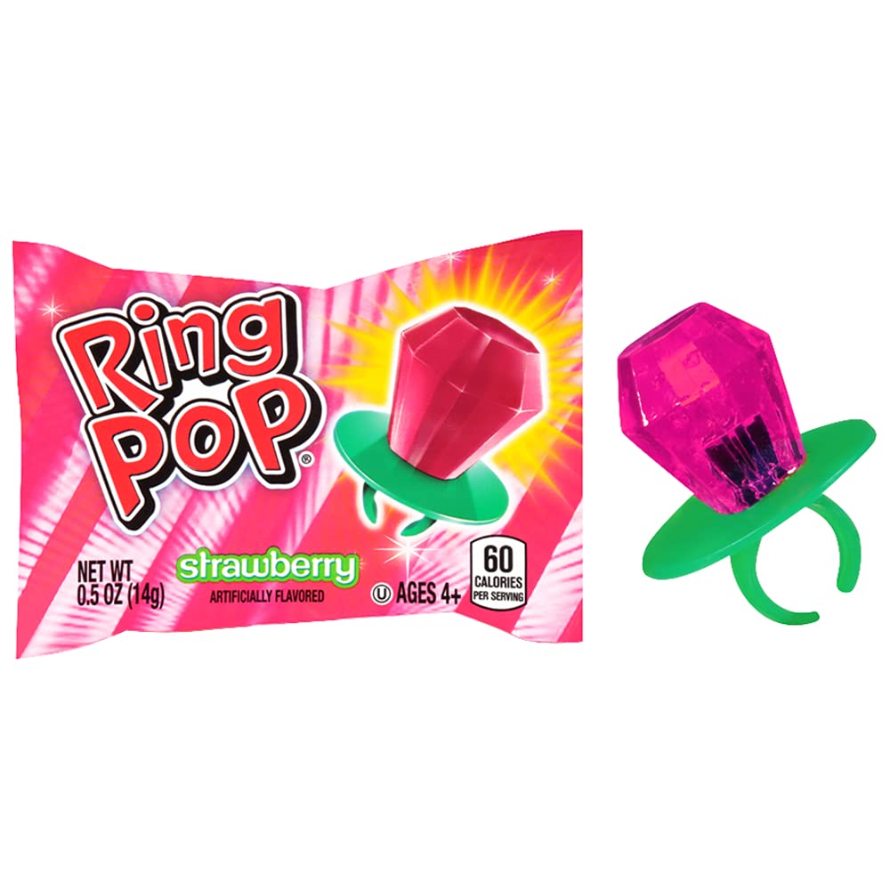 Ring Pop Individually Wrapped 10 Count Assorted Flavors Lollipop Suckers in Fun Candy Variety Pack