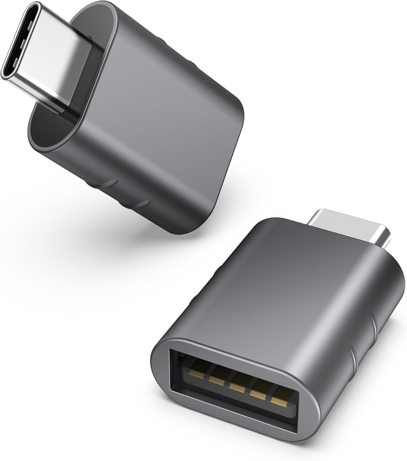 syntech usb c to usb adapter pack of 2 space grey thunderbolt 4 compatible with macbook pro air surface ipad