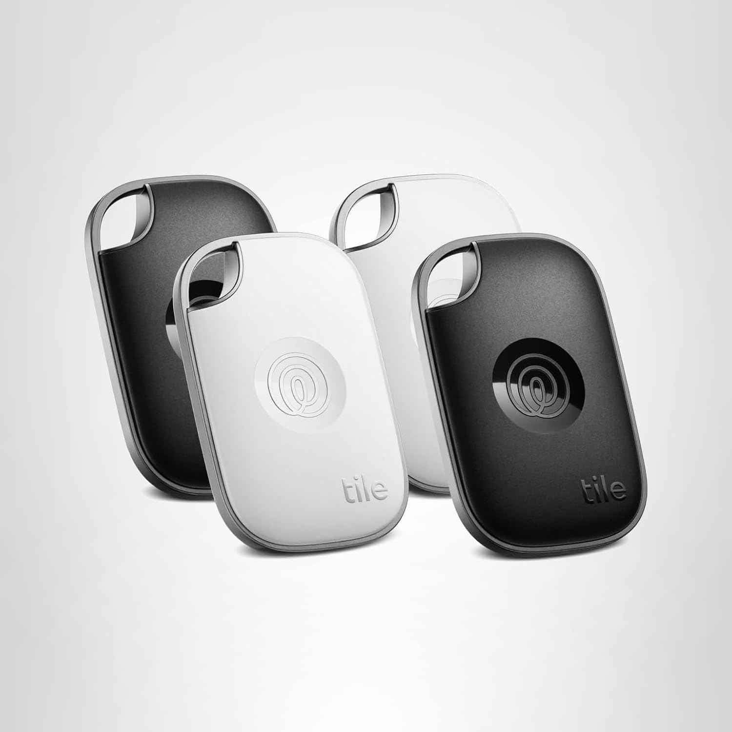 Tile by Life360 Pro - Powerful Bluetooth Tracker, Key Finder and Item Locator for Keys Bags, and More. Both iOS and Android Compatible. Phone Finder. 4-Pack (Black/White)