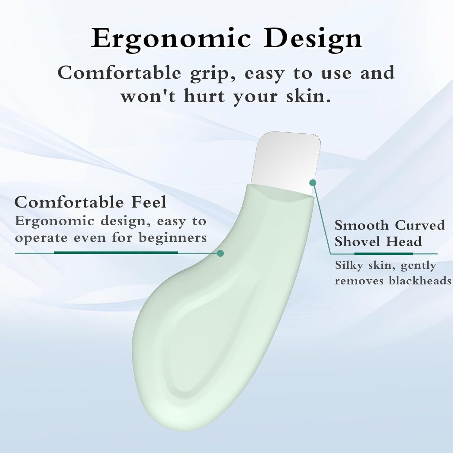 Blackhead remover tool with silicone face scraper for deep cleansing and skin care (Green)