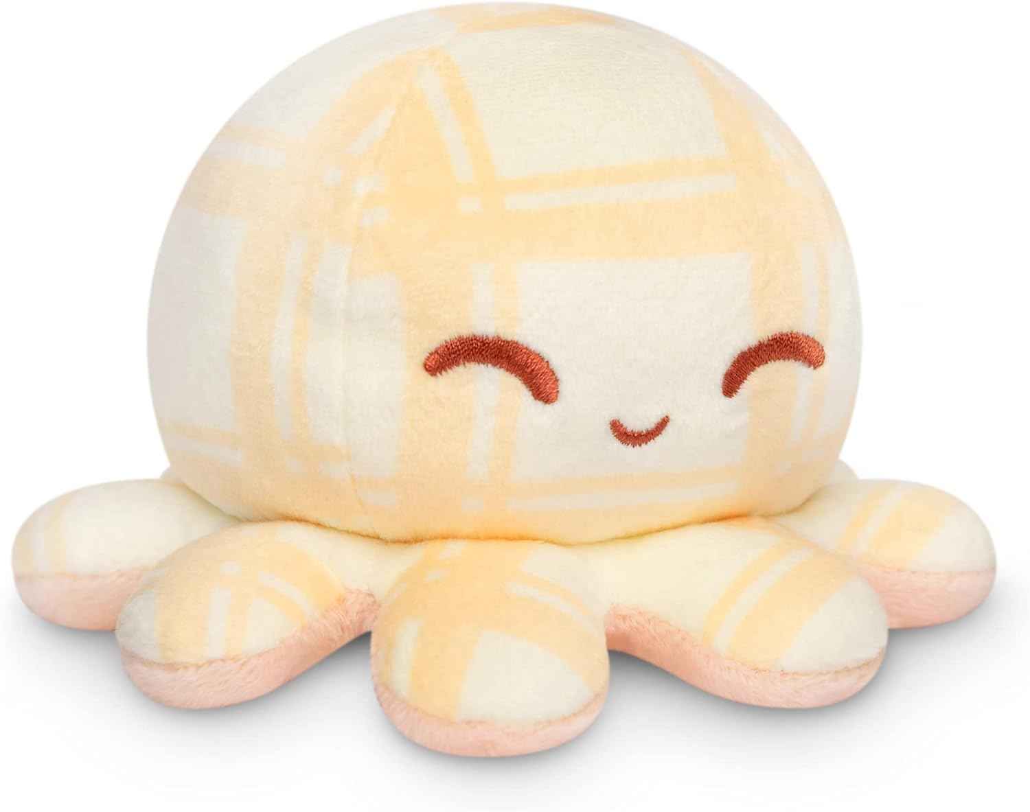 TeeTurtle Reversible Octopus Plushie - 4-Inch Pink + Aqua Two-Sided Flip Plush Toy with Embroidered Details - Cute Mini Collectible Plush for Kids, Teens, and Adults