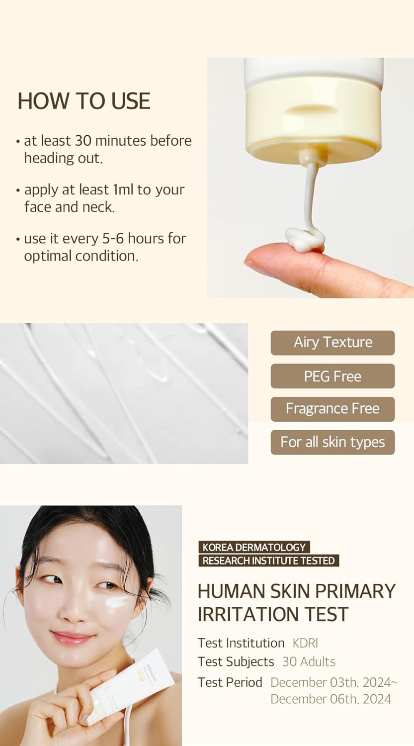 mixsoon bean sunscreen 1.69 fl. oz. spf 50 lightweight no white cast korean glass skin care