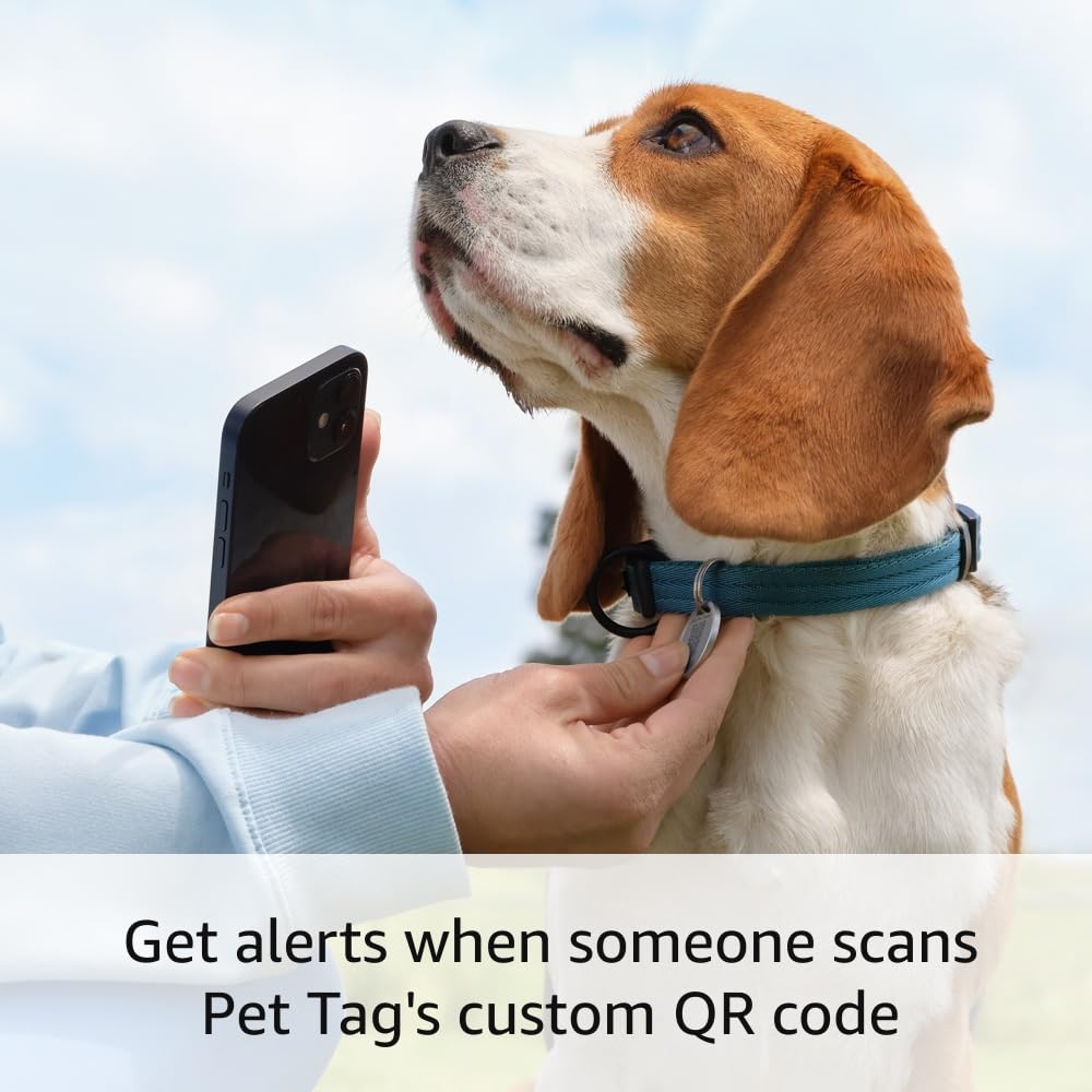 Easy-to-use pet tag with qr code and real-time scan alerts, shareable pet profile, no subscription or fees