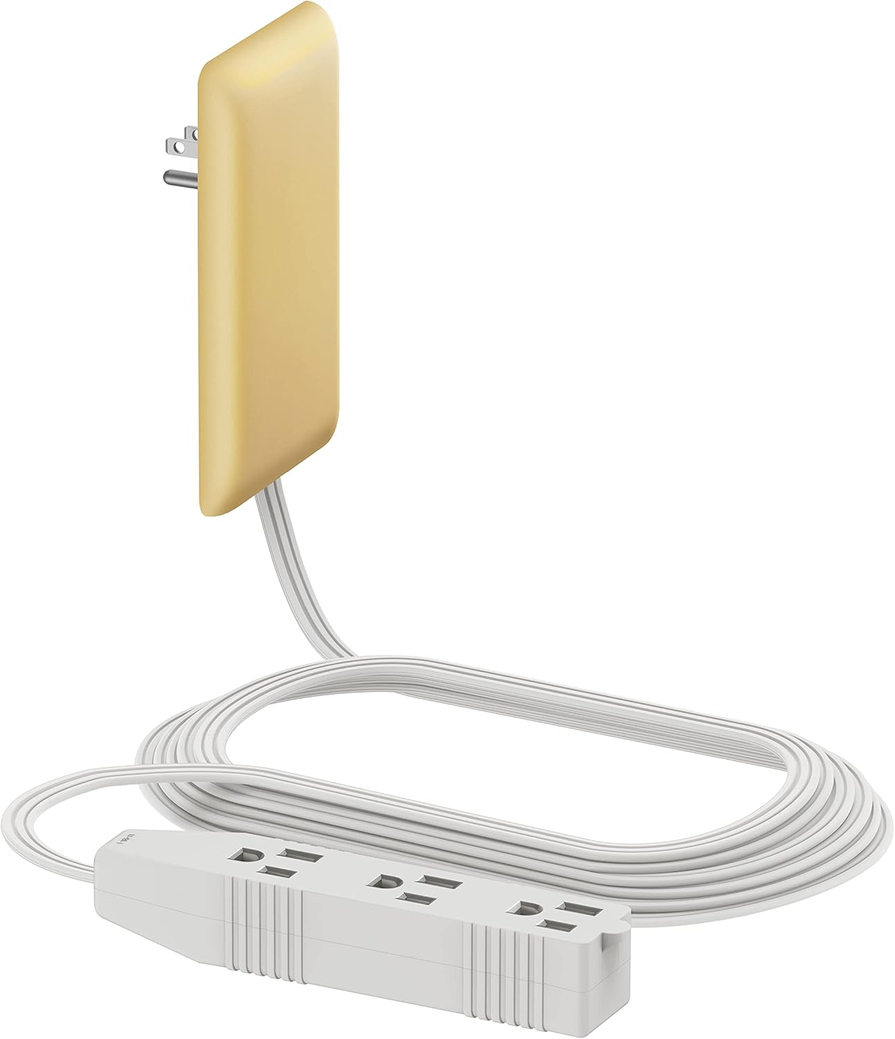 Lider LWE3-315-W Flat-Face Outlet Extender with 3 Receptacles, 3ft Cord, ETL-Listed, White