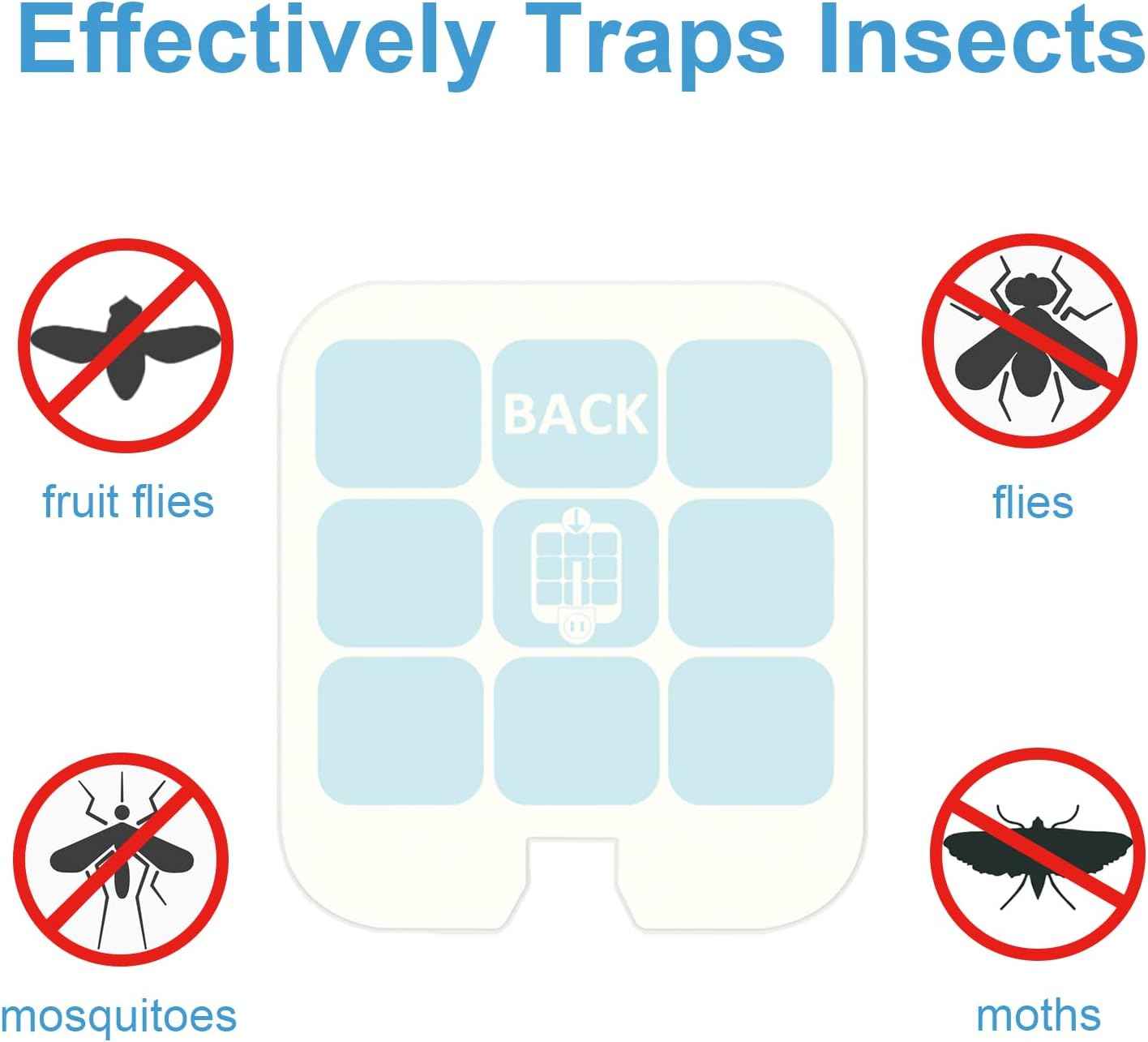 40 Pack Refill Glue Cards Compatible with Safer Home SH502 and Dynatrap DT3005W Dot Indoor Fly Trap Plug-in Insect Trap Replacement Sticky Glue Boards