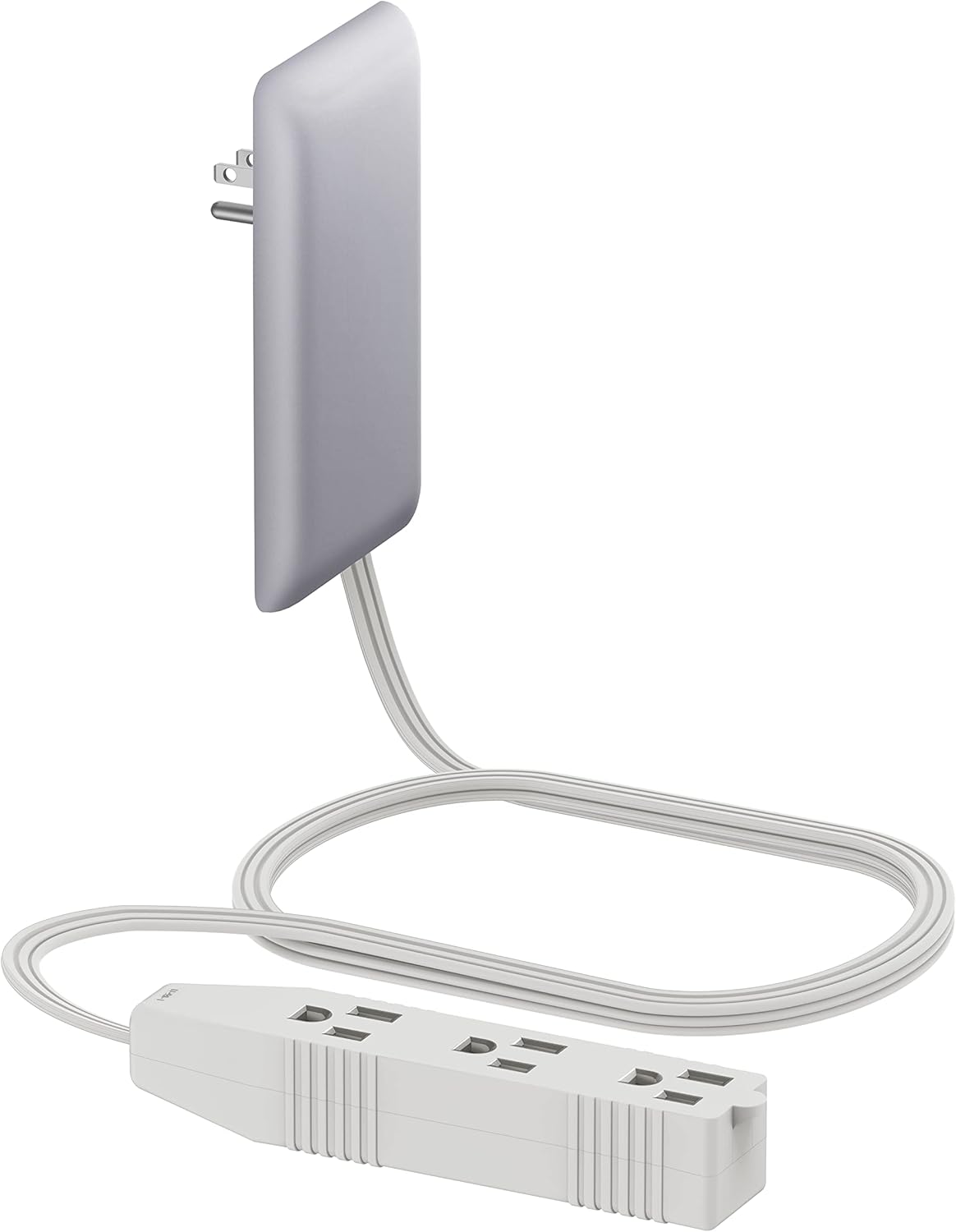 Lider LWE3-315-W Flat-Face Outlet Extender with 3 Receptacles, 3ft Cord, ETL-Listed, White