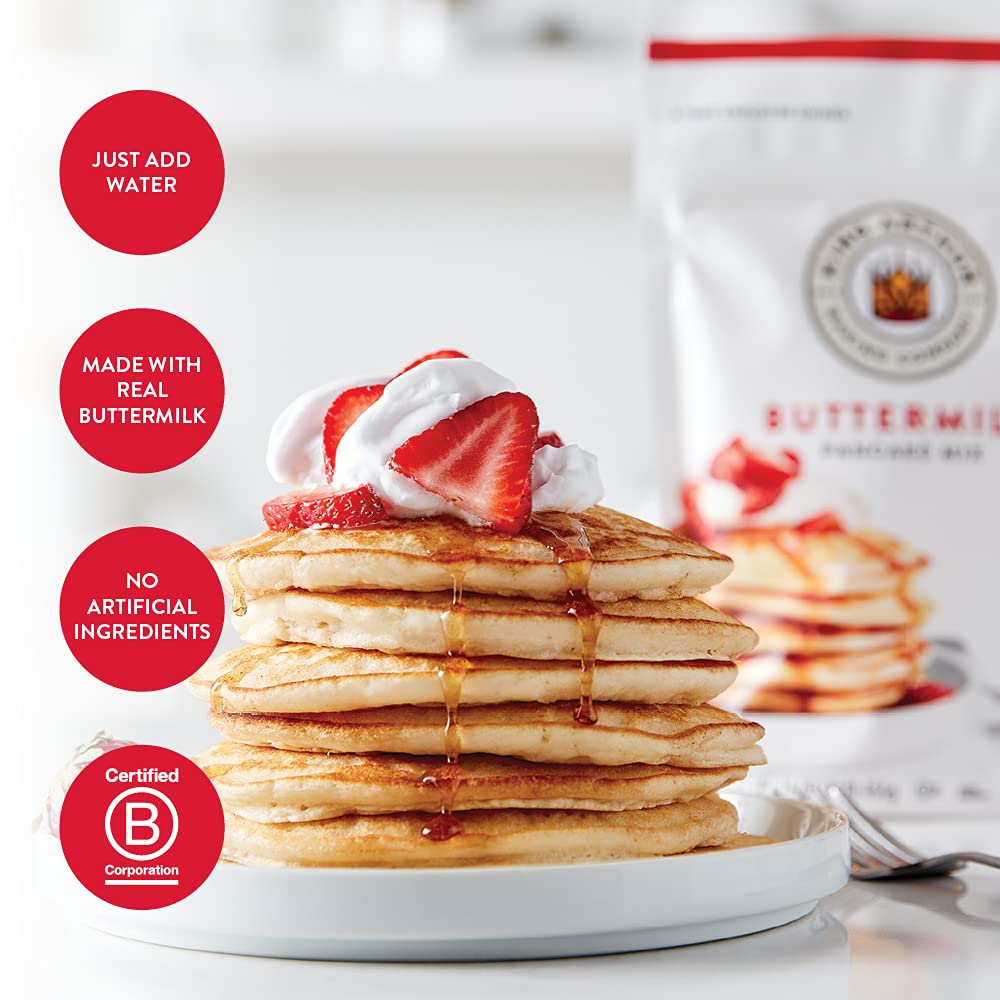 King Arthur Buttermilk Pancake Mix, Non-GMO, Kosher, Just Add Water, 16 Oz, Makes 22 Pancakes