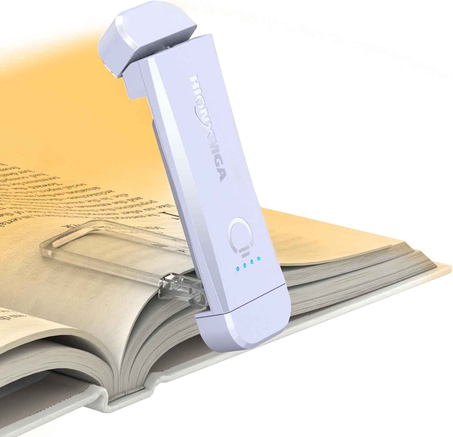 Book Reading Light,Silent Touch Lamp for in Bed,Rechargeable Clip on Booklight with 3 Amber Colors & Precise Dimming Night Reading,Best Gift Lovers,Kids,Pink,(SD-10)