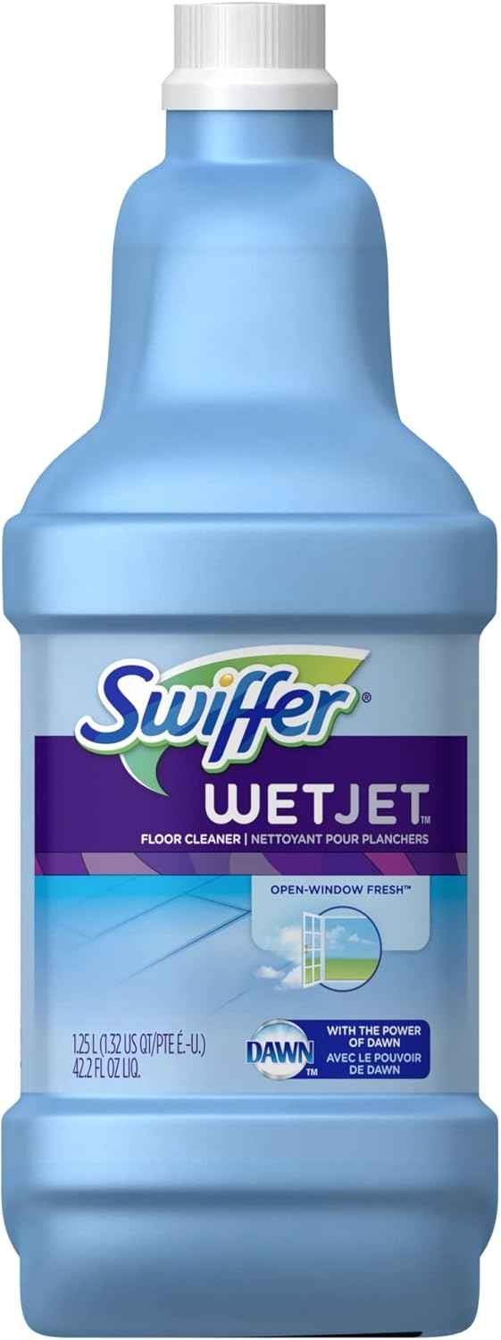 Swiffer WetJet Multi-Purpose and Hardwood Liquid Floor Cleaner Solution Refill, with Gain Scent, 42.2 fl oz each, (Pack of 2)