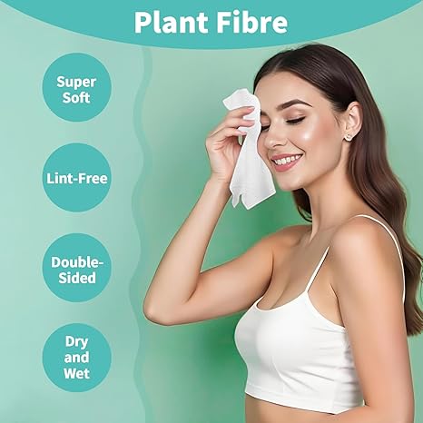 Ditoi Ultra Soft Disposable Face Towels, 10x12 inches, 50 count, Plant Fiber, Sensitive Skin
