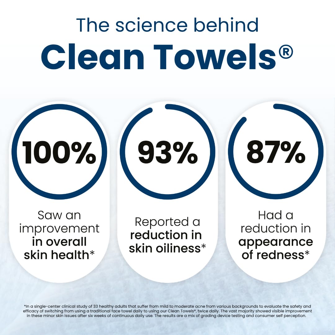 clean skin club clean towels xl 100% usa biobased disposable face towels 100 ct 2 pack