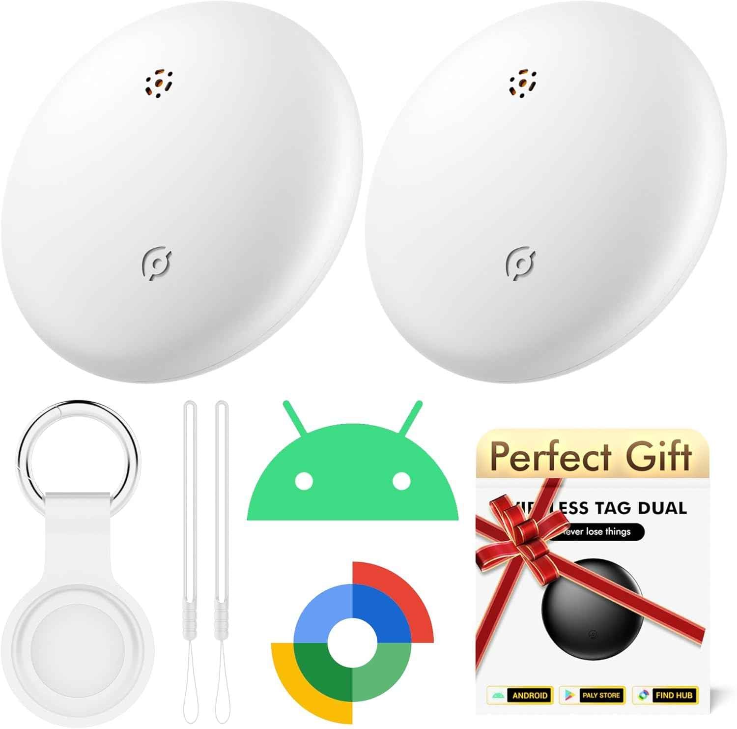 Air Tracker Tags 4 Pack for Android with Case- Bluetooth GPS Tracker Item Finder for Key, Wallet, Luggage - Works with Google Find Hub, IP66 Waterproof, Smart Tag for Android & Samsung Phones(Black)