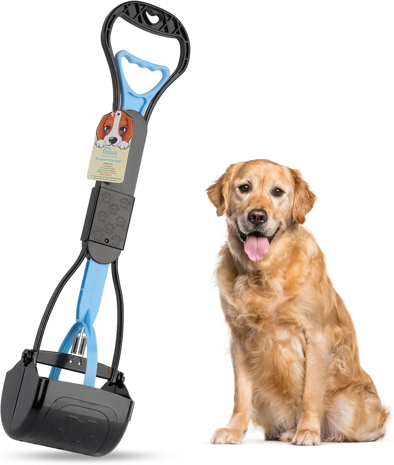 Ppogo Pet Pooper Scooper for Dogs and Cats with Long Handle and High Strength Material