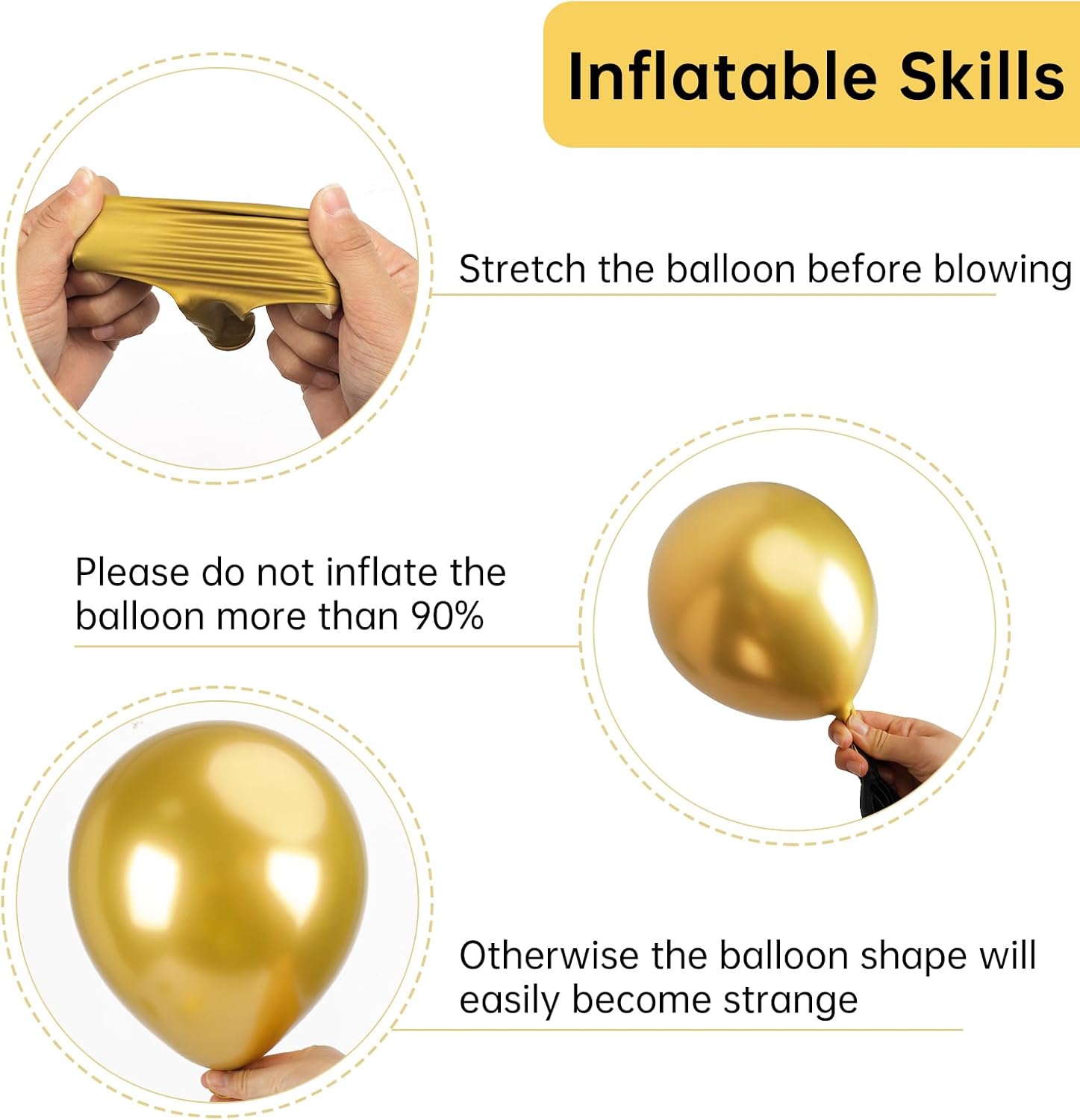 RUBFAC Gold Balloons 129pcs Different Sizes 18 12 10 5 Inch, Metallic Gold Balloon Garland Arch Kit for Graduation Party Wedding Holiday Happy Birthday Decoration