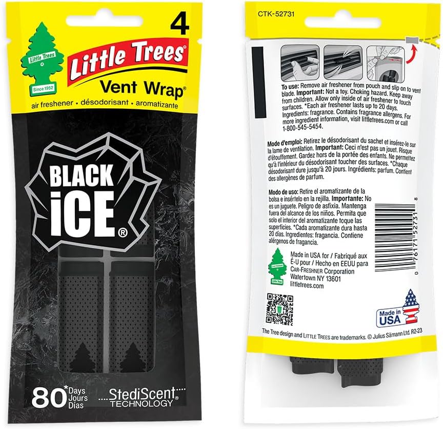 little trees car air freshener black ice 16 pack masculine fragrance