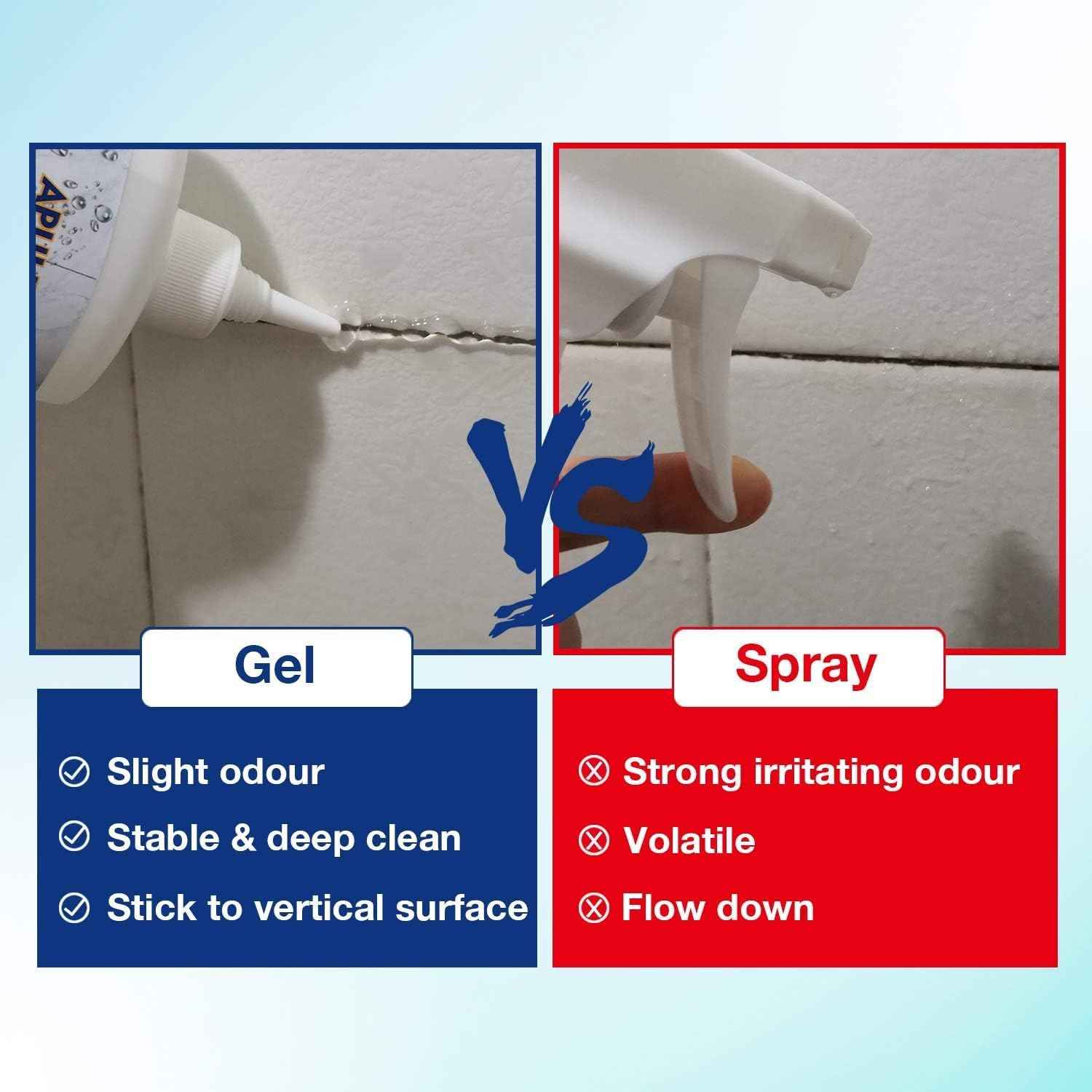 APULITO Household Cleaner Gel for Bathroom Shower Kitchen Tile Grout, Sinks Countertops 10 Fl Oz (Pack of 1)
