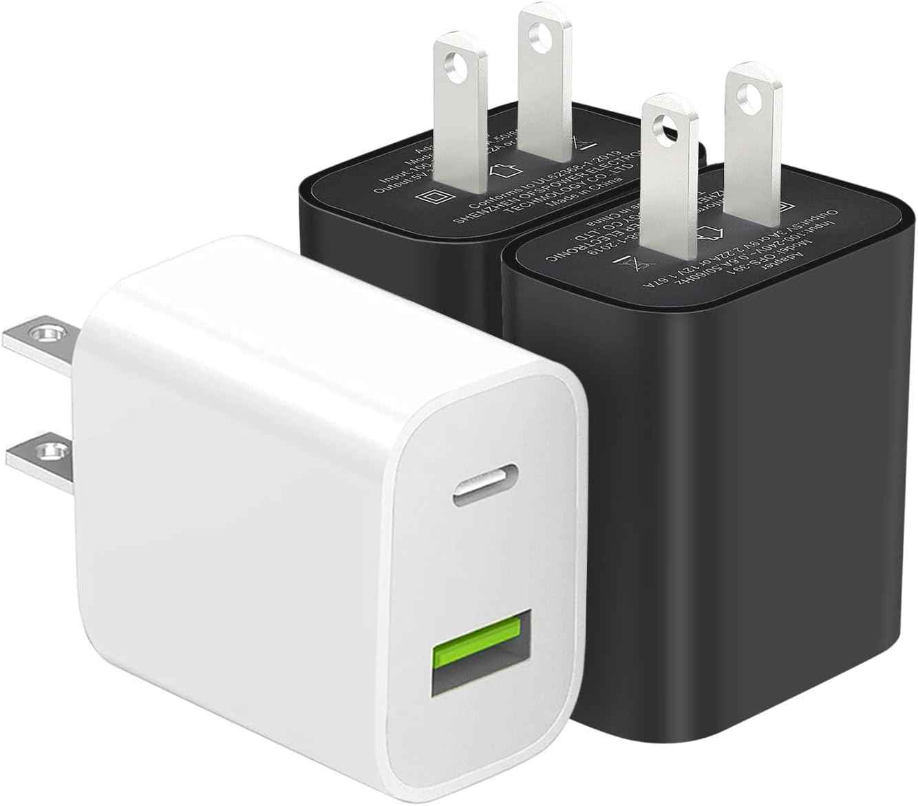 2 Pack USB C Charger Block, Dual Port Type C Wall Charger Fast Charging 20W Power Adapter Cube for iPhone 14/14 Pro/14 Pro Max/14 Plus/13/12/11, XS/XR/X, iPad, Samsung, More