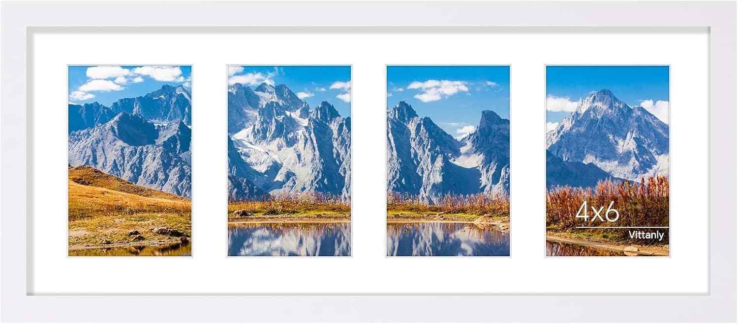Vittanly 11x14 Collage Picture Frame, Displays 5Pcs 4x6 Pictures with Mat or 1Pcs 11x14 without Mat for Wall Mounting, Picture Frames Collage Wall Decor in Black, 1 Pack