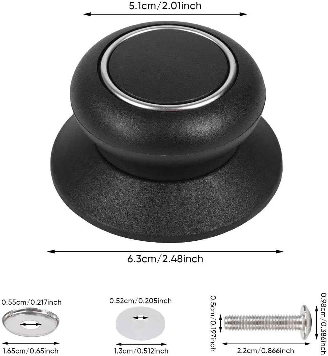 FEIKIXYQ Pot Lid Knob Easy Lnstallation Sturdy Cover Knobs Universal Pot Lid Handle Pot Kitchen Replacement Cookware Lidreplacement Pot Cover Heat Resistant and Prevent Static Replacement Knob