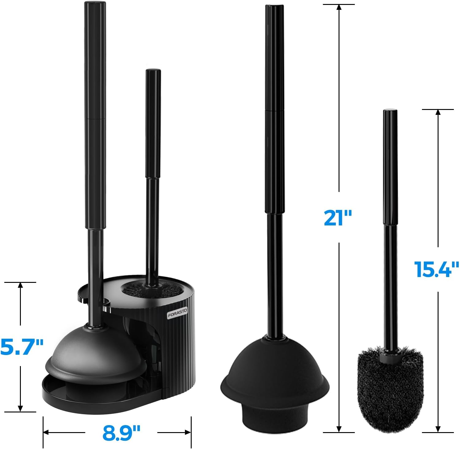 2-in-1 toilet plunger and brush set with extended handle for easy bathroom cleaning and maintenance