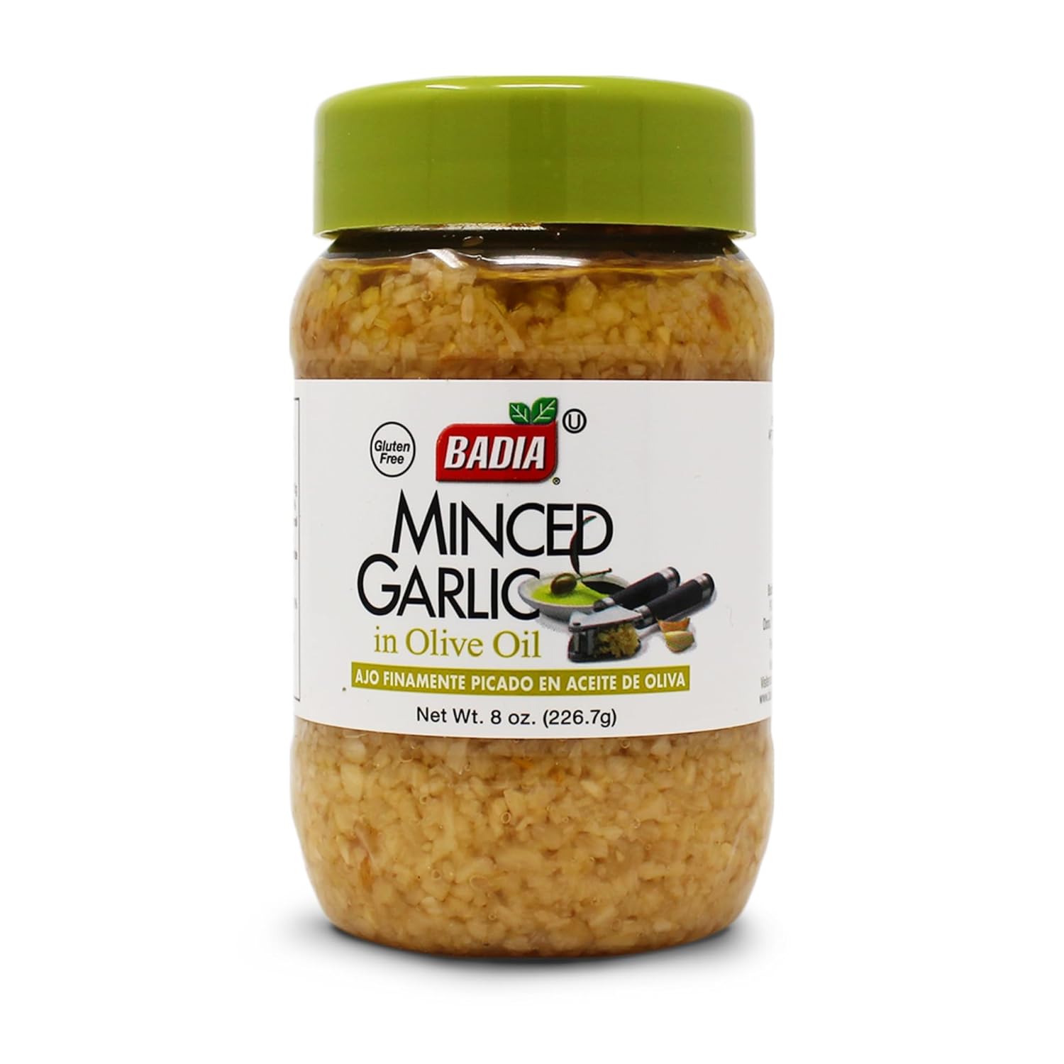 Badia Minced Garlic, 8 oz, premium quality, great for cooking, 100% natural, non-GMO, vegetarian, gluten-free