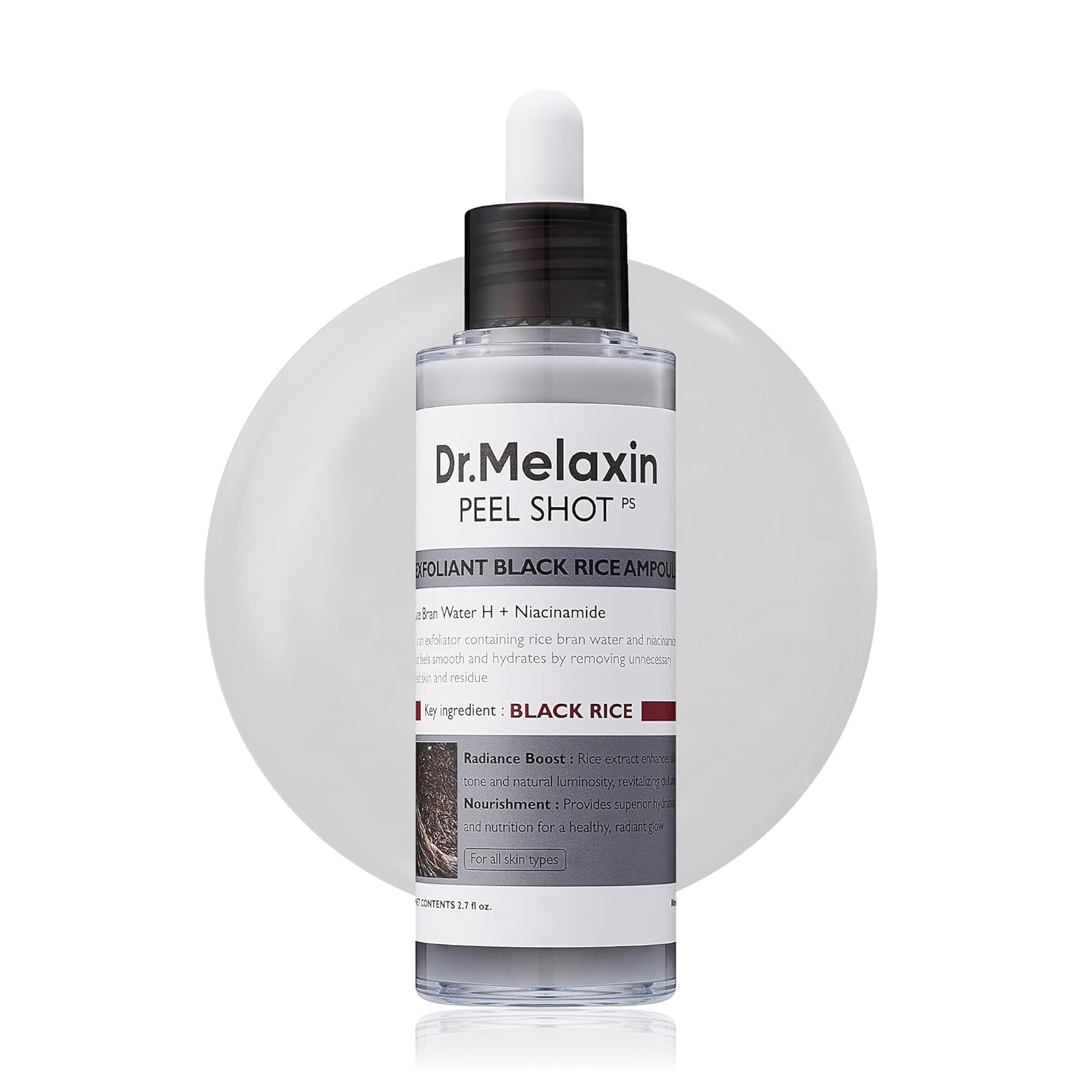 Dr.Melaxin peel shot glow black rice peeling ampoule 80ml gentle exfoliating korean skincare