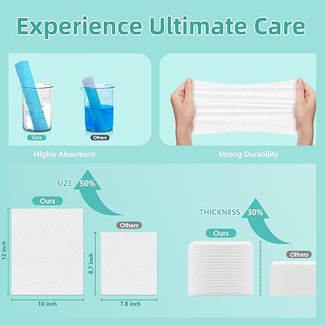 Ditoi Ultra Soft Disposable Face Towels, 10x12 inches, 50 count, Plant Fiber, Sensitive Skin