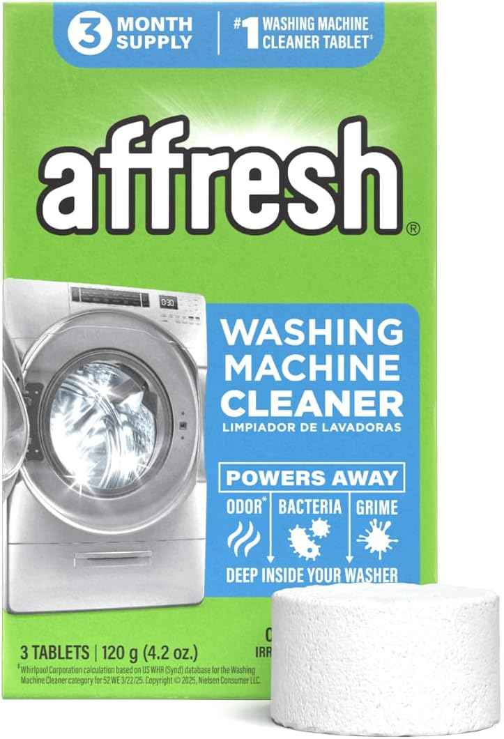 Affresh Washing Machine Cleaner, Helps Power Away Odor Causing Bacteria & Grime Deep Inside Pump, Valve & Hoses, 6 Time Release Tablets, 6 Month Supply