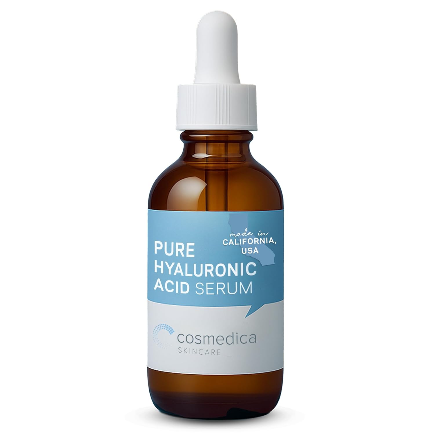 Hyaluronic acid serum for skin, 100% pure, anti-aging, intense hydration, non-greasy, paraben-free, 2oz