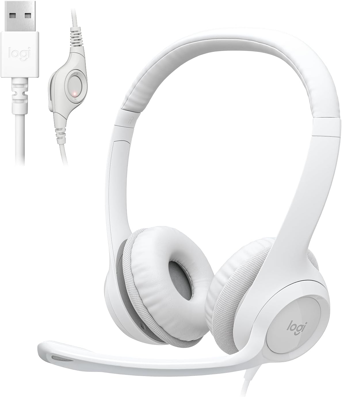 Logitech H390 black stereo wired headset with noise cancelling mic for PC, laptop, Chromebook