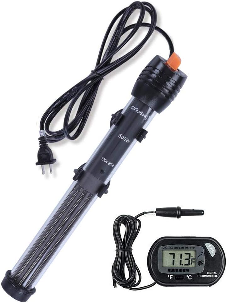 orlushy 25w small submersible aquarium heater for betta fish tank 78℉ constant temperature 1-6 gallons freshwater saltwater