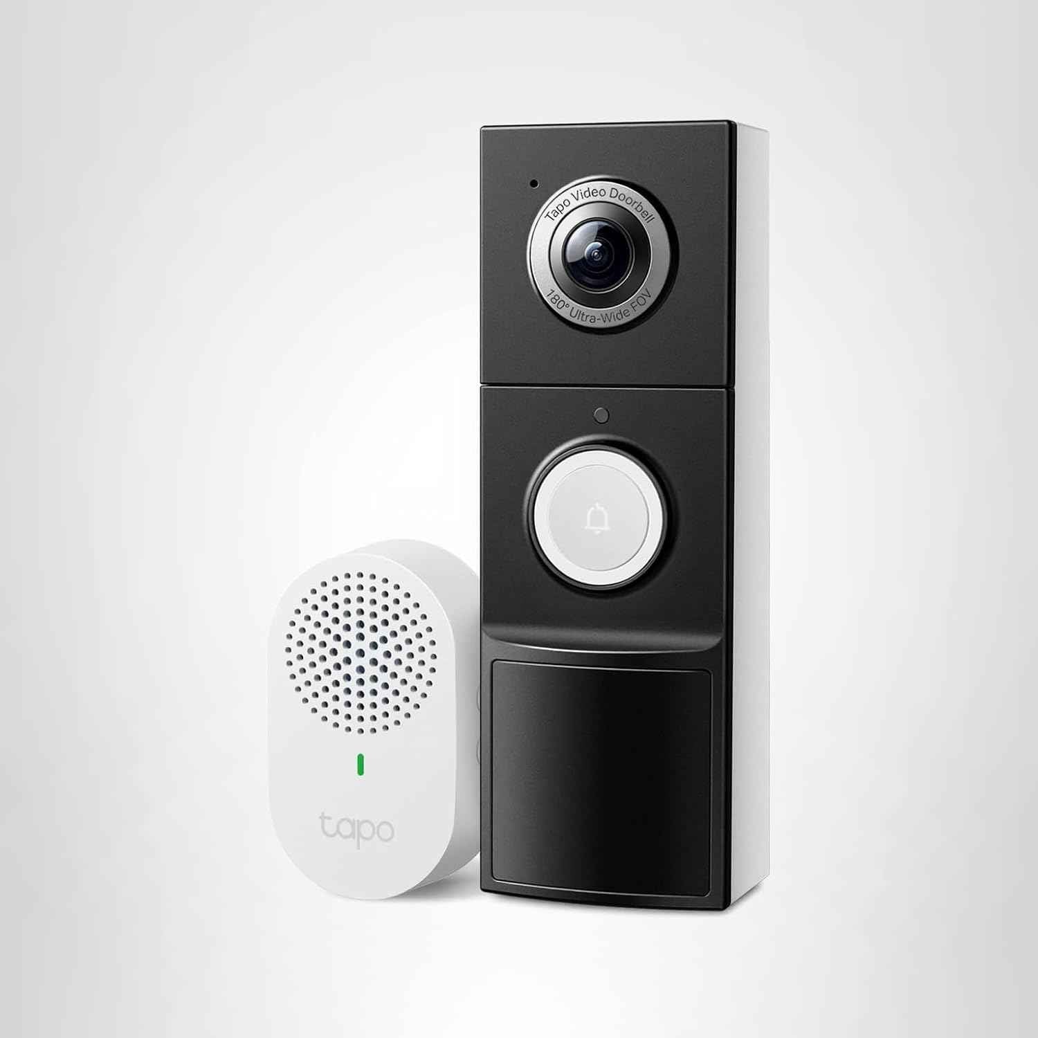 Tapo 2K+ Wired or Battery Powered Smart Video Doorbell with Chime - 180° Field of View, Person/Vehicle/Package Detection, Ring Call, 2-Way Audio, Subscription-Free Local Storage or Optional Cloud,D225