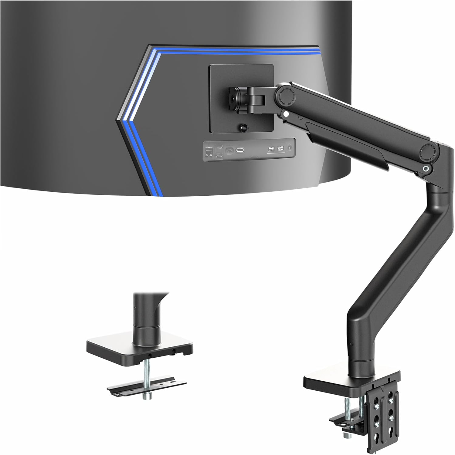 vivo heavy duty aluminum ultrawide monitor tension arm for 49 inch screens, black, stnd-v101v