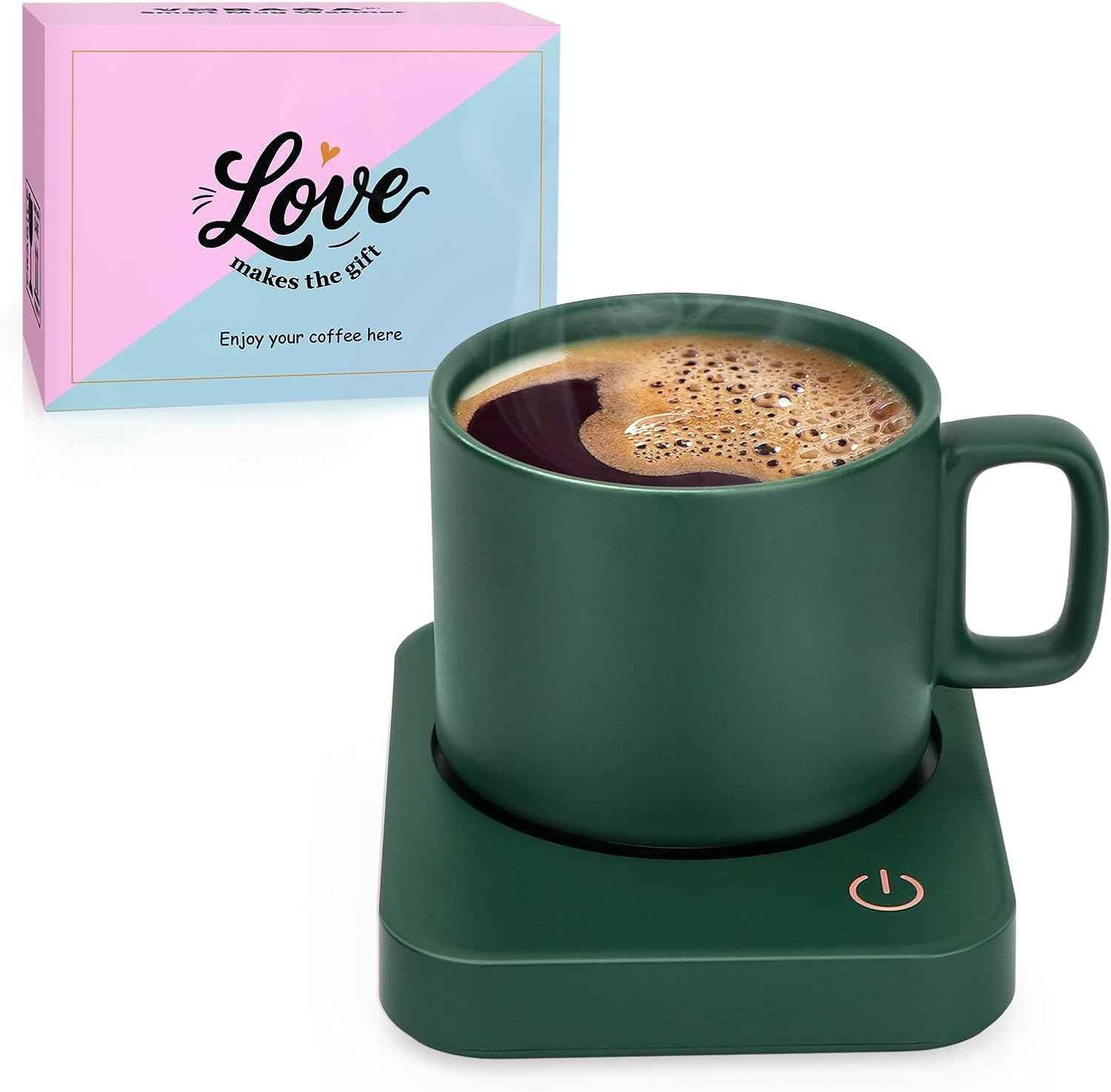 VOBAGA Coffee Mug Warmer for Desk with Auto Shut Off & 3-Temp Settings, Coffee Cup Warmer with Smart Safety Alert Home Office Accessory, Perfect for Coffee, Tea, Milk (No Mug)