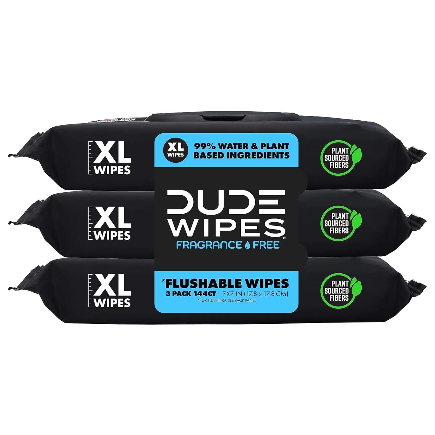 duke unscented extra-large adult wet wipes - 3 pack, 144 flushable wipes, septic and sewer safe