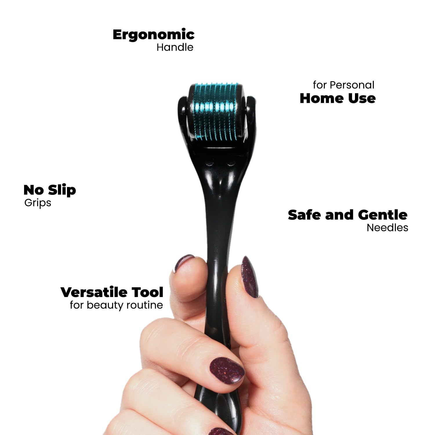 roselyn boutique derma roller 540 titanium microneedle 0.25mm for hair beard facial skin men women