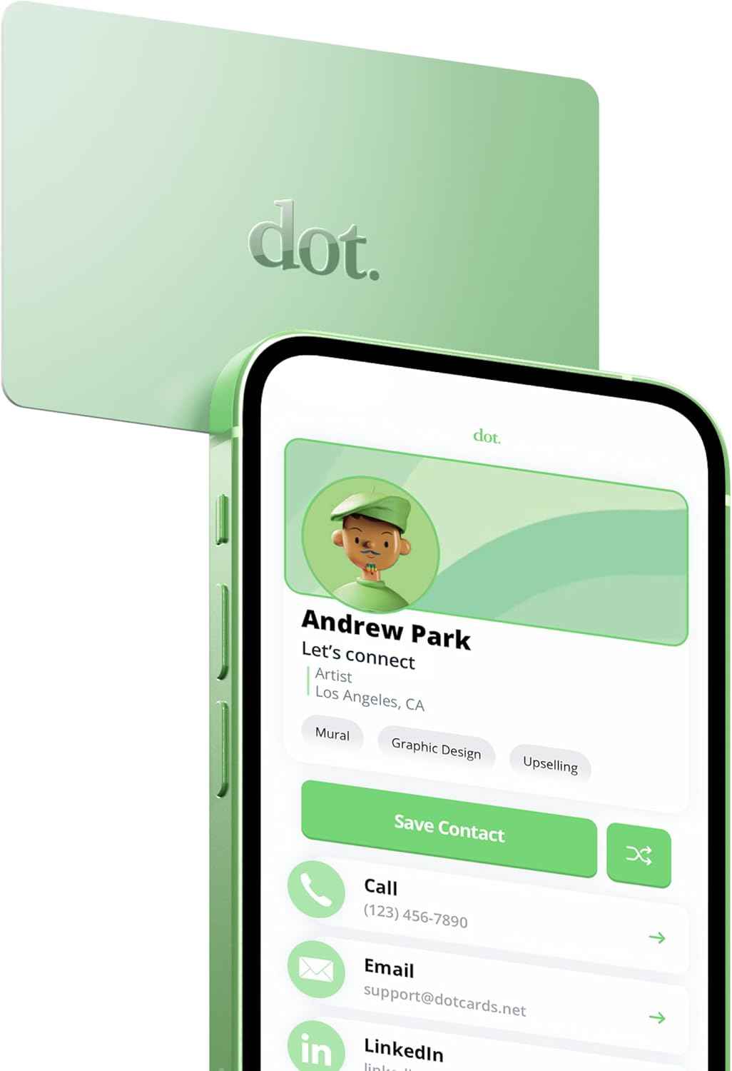 dot. Card - Digital Business Card - Tap Compatible with iPhone & Android (Black)