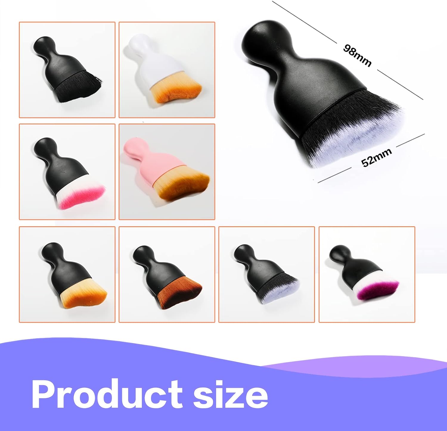 Car Interior Detailing Brush Soft Bristle Cleaning Brush for Auto Detailing and Dusting Black