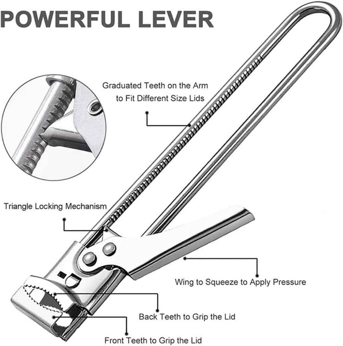 zengxiaoyun® Master Jar & Bottle Opener, Adjustable Multifunctional Stainless Steel Can Opener Jar Lid Gripper, Manual,Kitchen Accessories