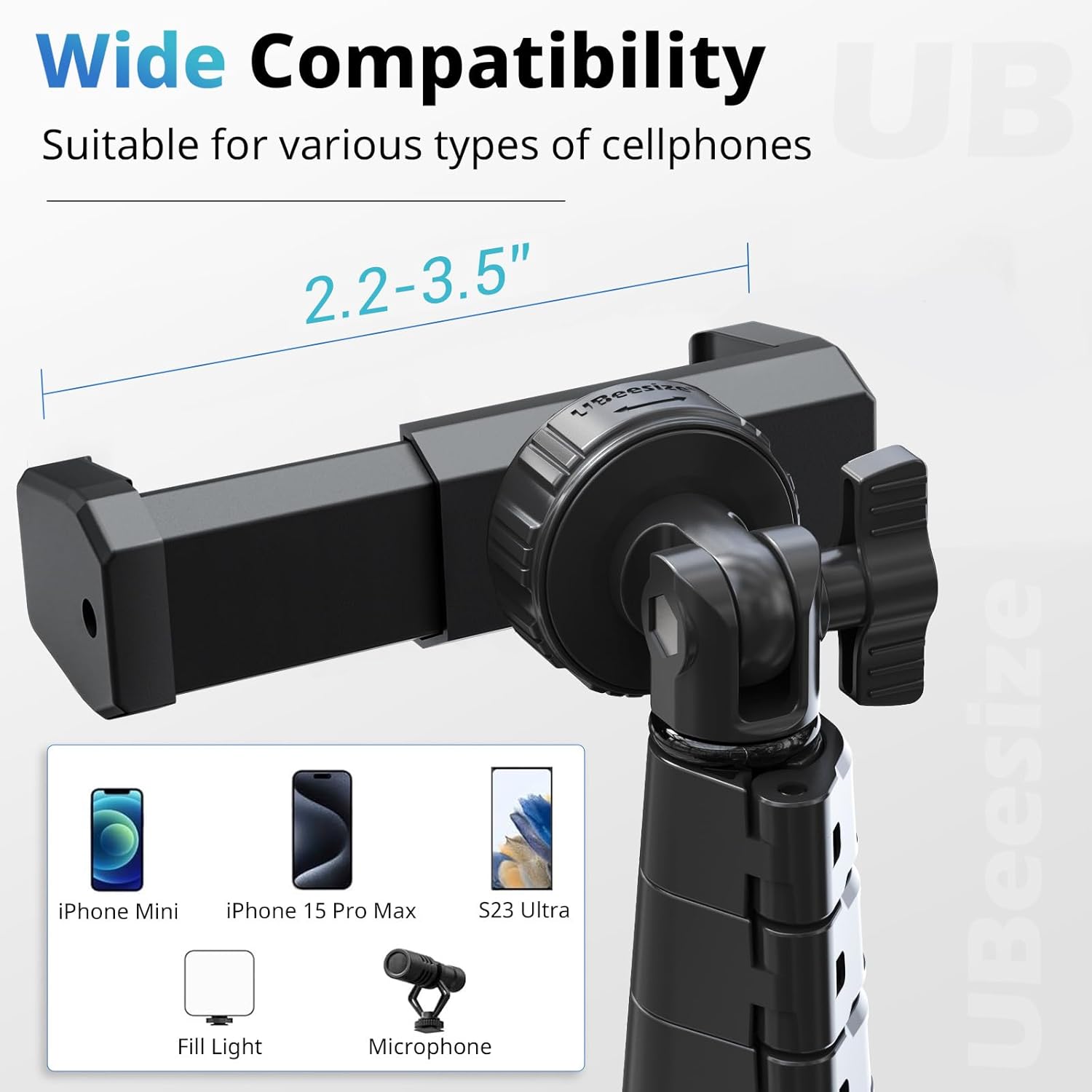 UBeesize 72" Phone Tripod & Selfie Stick, Camera Tripod Stand with Wireless Remote and Phone Holder,Compatible with iPhone Android, Perfect for Selfies/Video Recording/Live Streaming Black