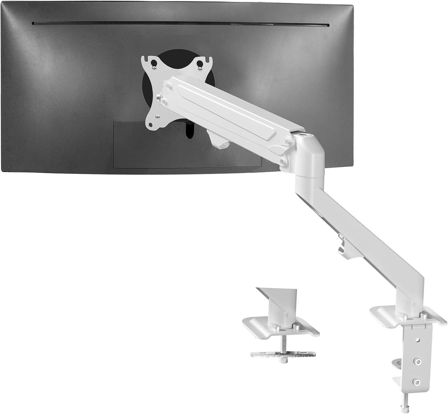 vivo heavy duty aluminum ultrawide monitor tension arm for 49 inch screens, black, stnd-v101v
