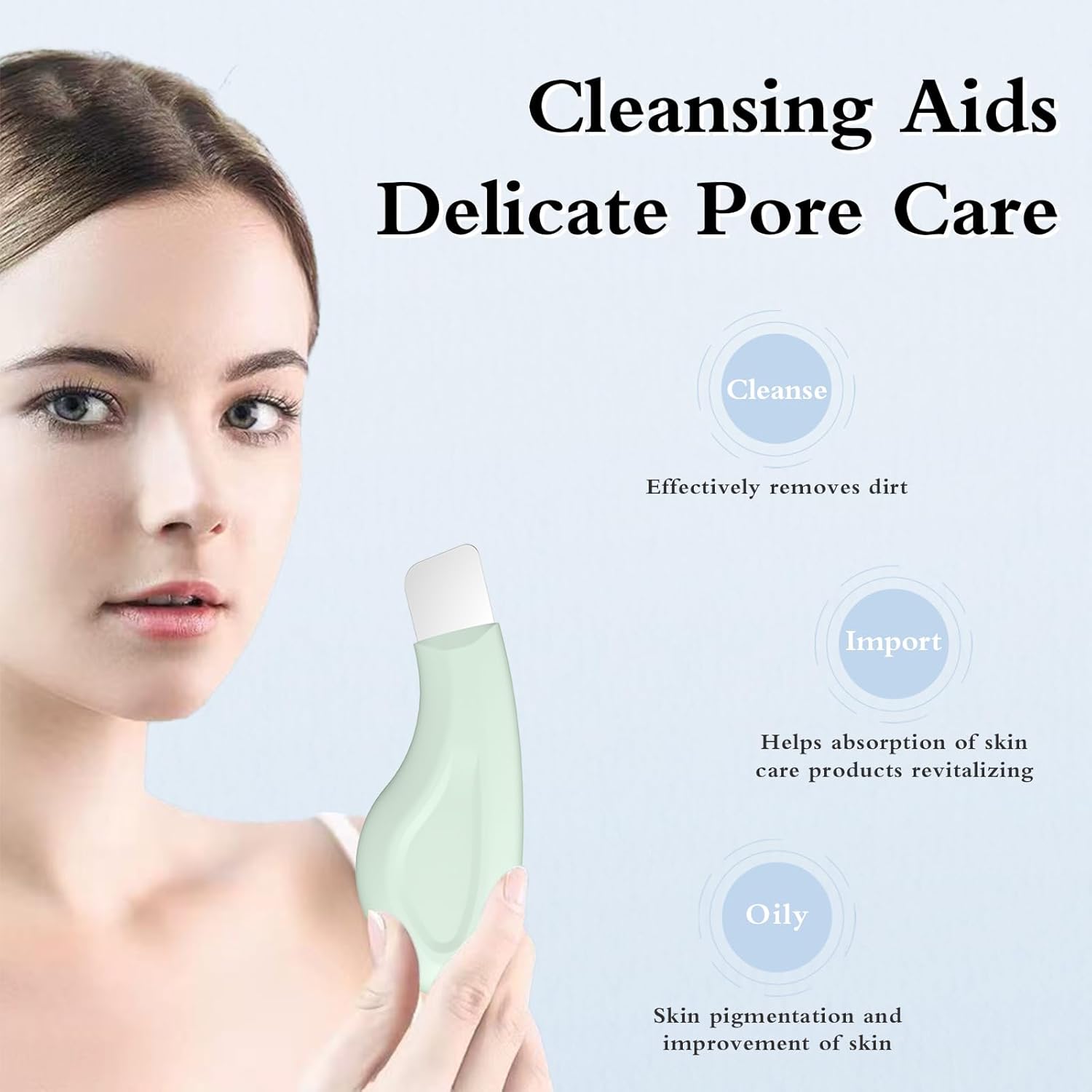 Blackhead remover tool with silicone face scraper for deep cleansing and skin care (Green)