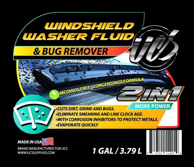 UCS 10015 2-in-1 windshield washer fluid & bug remover, 1 gallon, ready to use, metanol free