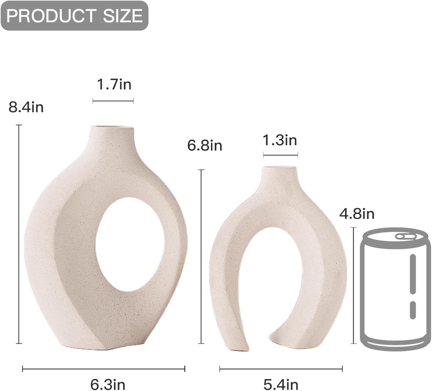snuggle hollow ceramic vase set of 2 milky white nordic modern boho home decor