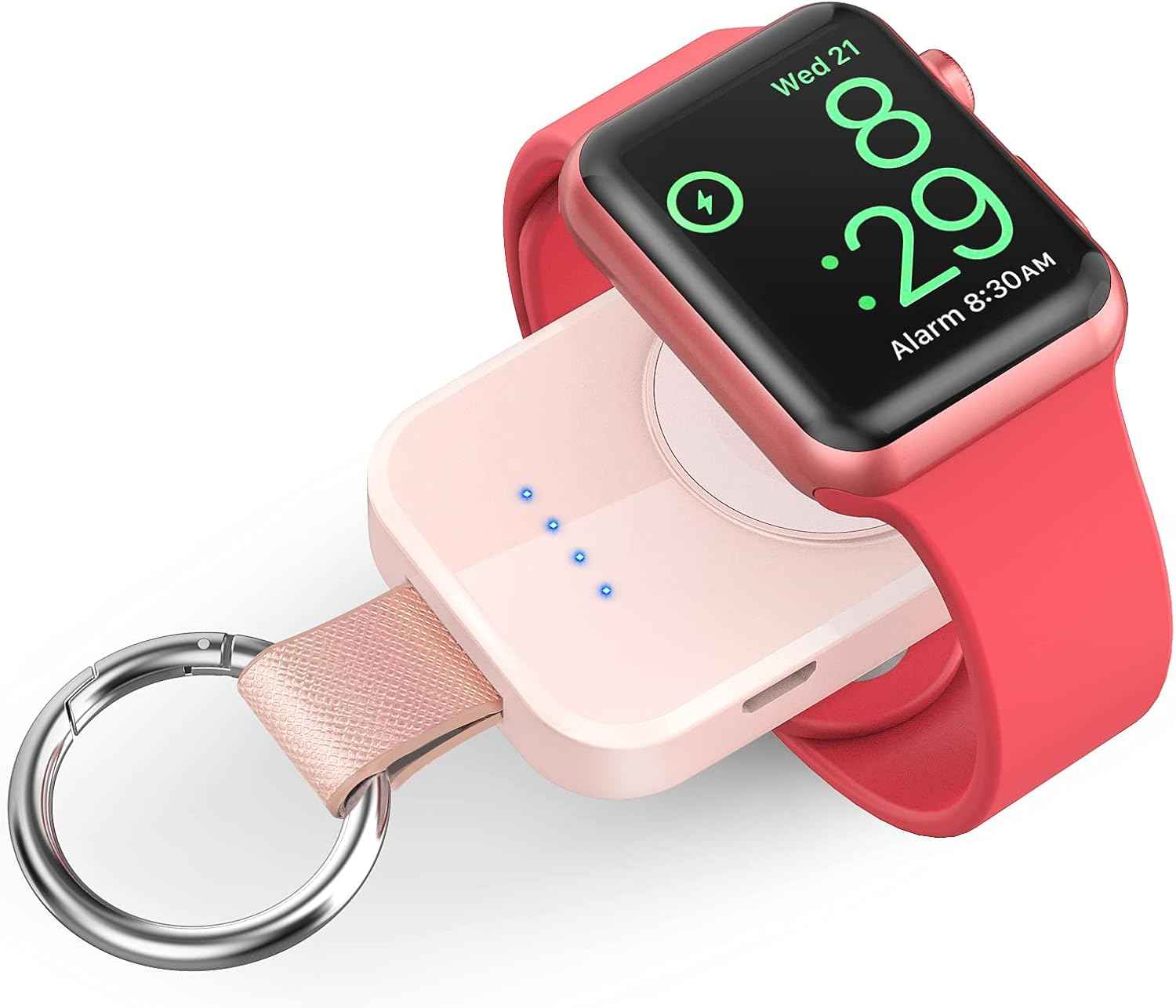 i.VALUX Portable Wireless Charger for Apple Watch Series 11/10/9/8/UItra/7/6/5/4/3/2/SE,Compact Magnetic iWatch Charger 1000mAh Extra Power Bank Smart Keychain Travel Accessories Father Birthday-Black