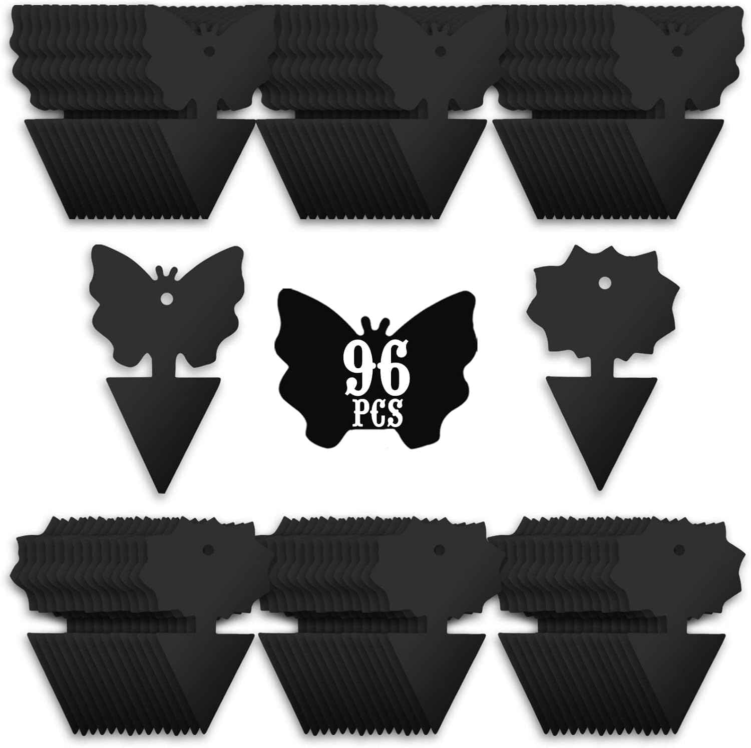 USKICH Sticky Trap Fruit Fly and Gnat Trap Sticky Bug Traps Fungus Traps for Indoor/Outdoor Insect Catcher for White Flies,Mosquitoes,Fungus Gnats,Lying Insects (24 Pcs Black)