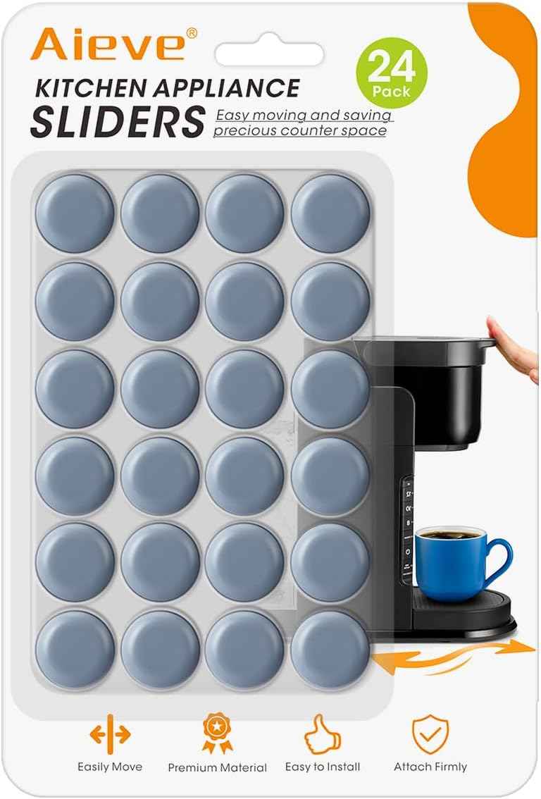 Aieve Appliance Sliders, 8 Pcs Small Appliance Slider for Countertop, Self Adhesive Home Finds Caster Wheels Rollers, Kitchen Must Have Gadgets for Stand Mixers, Coffee Makers, Air Fryers